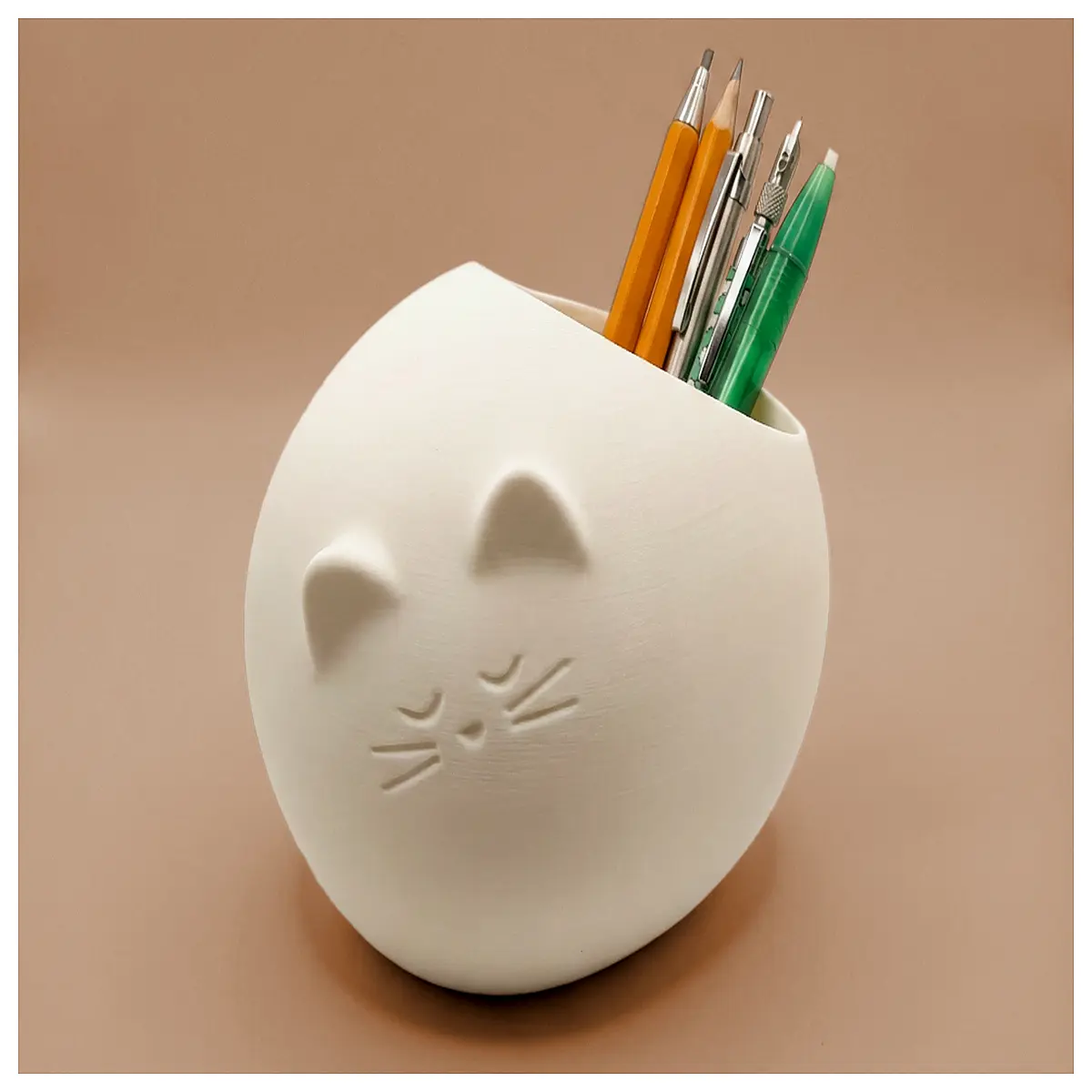 cute cat pen holder desk organizer for students office supplies storage box