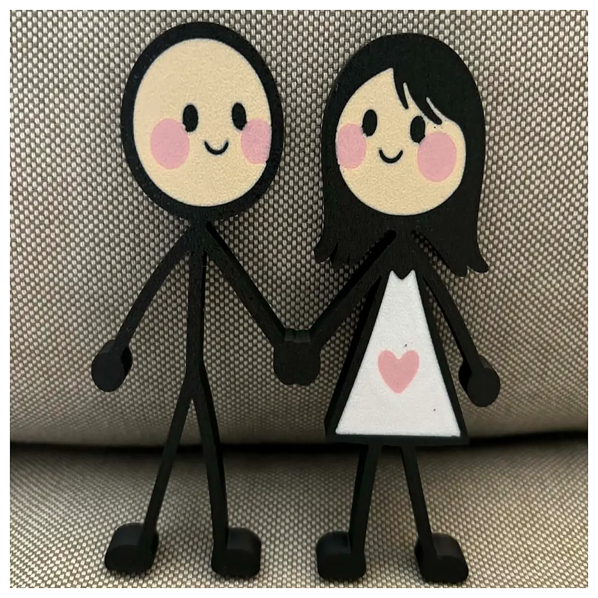 stick figure couple holding hands valentine s day cartoon sticker romantic love hearts gift