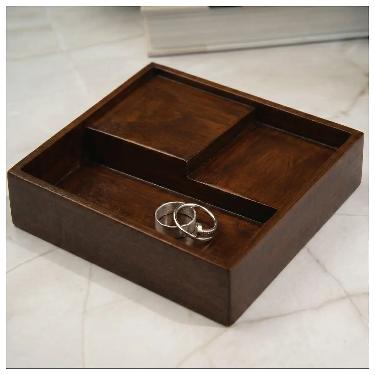 square multi tier tray organizer for bathroom counter kitchen pantry desk storage