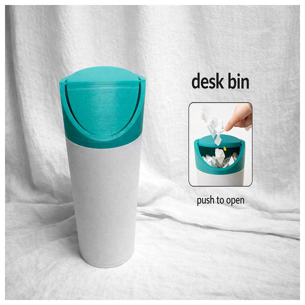 Compact Desktop Compacting Trash Can Small Portable Waste Bin Mini Press Trash Receptacle Home Office Garbage Can Waste Disposal Supplies Trash Cleari
