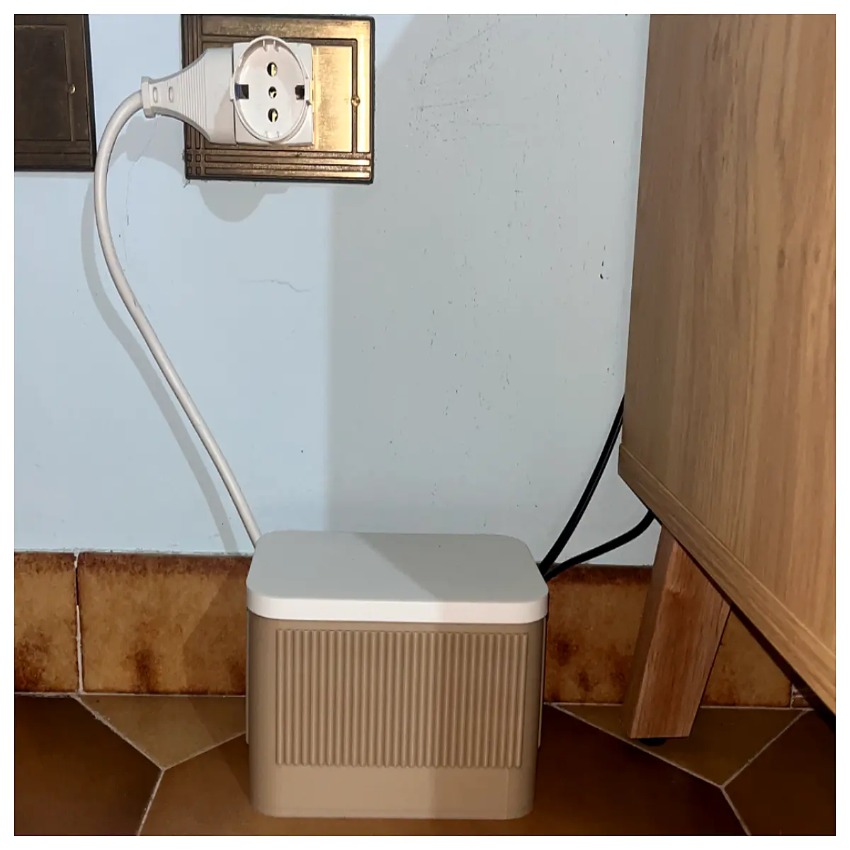 desktop cable organizer box with lid for charging station wire management system to hide messy cords and keep desk tidy