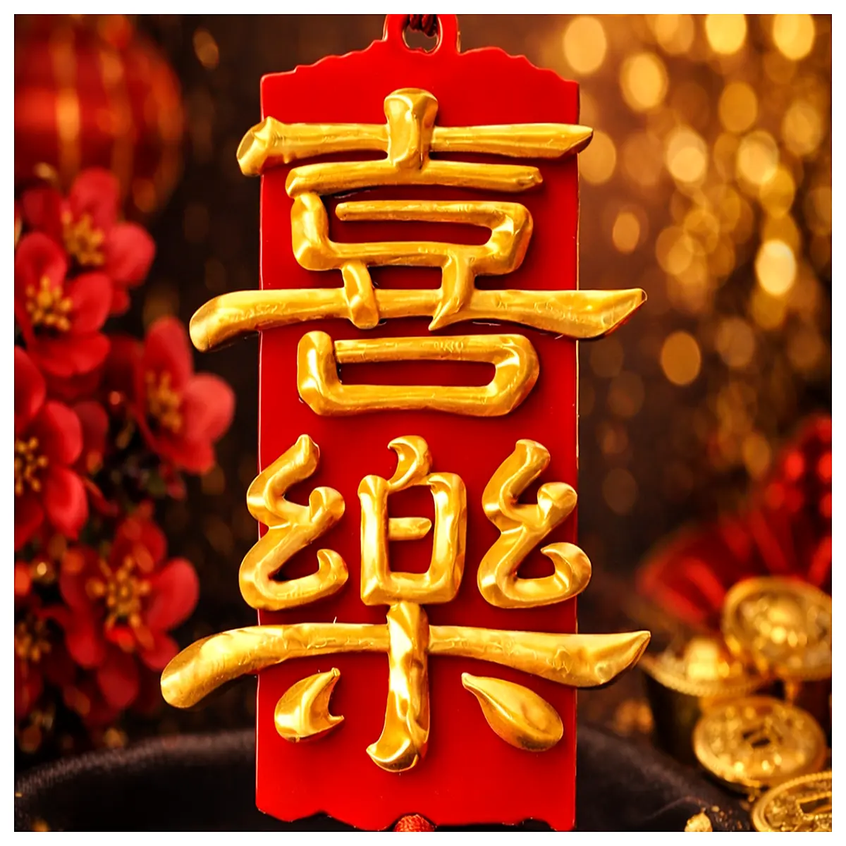gold new year blessing pendant home decor festive chinese zodiac lucky charm for door
