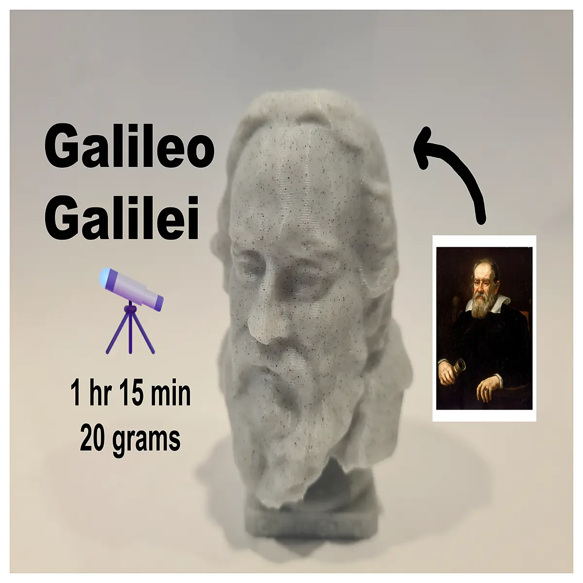 Galileo Statue Head Sculpture Scientific Memorial Gift Galileo Art Collectible Model Figure