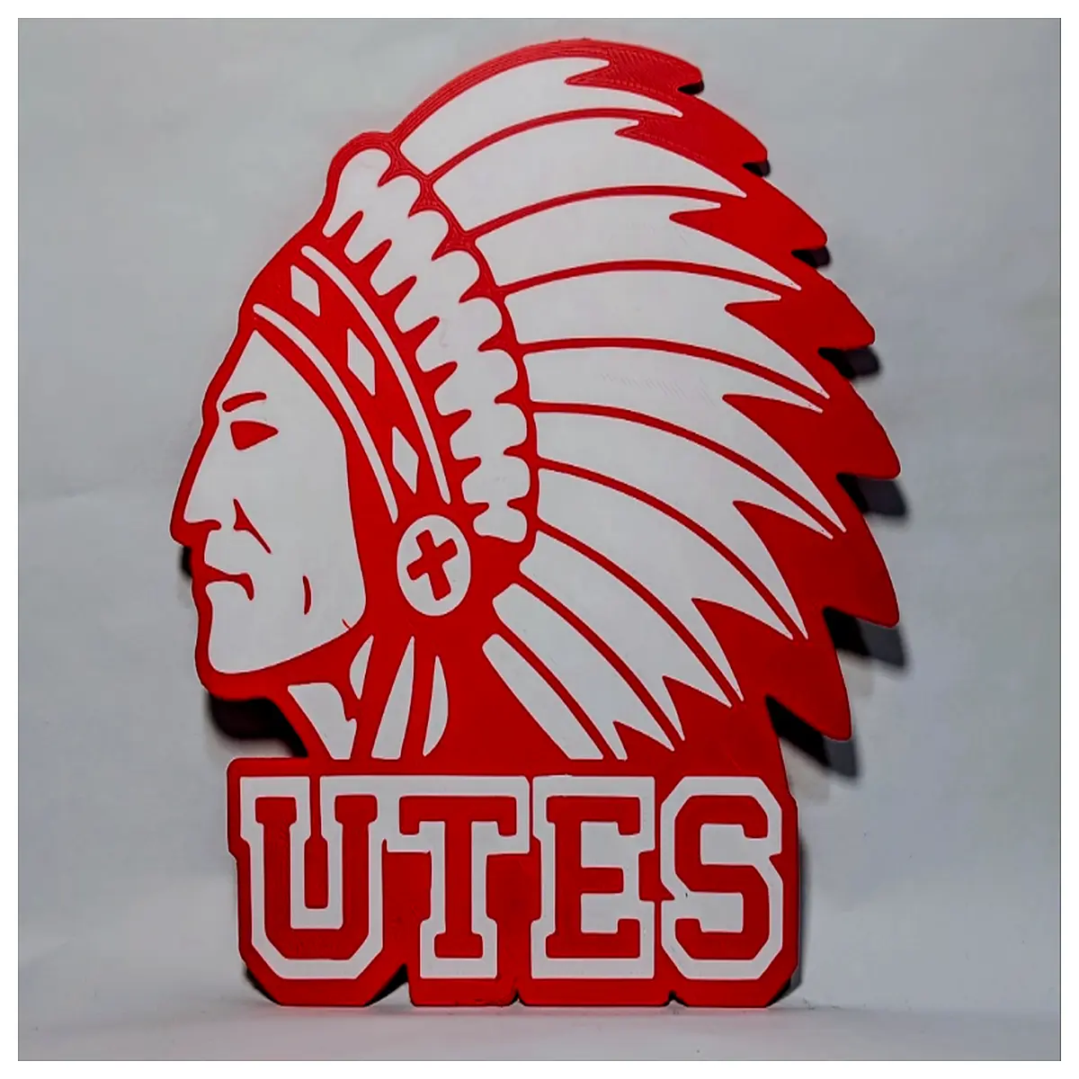 Utah Utes Vintage Native American Head Statue Wall Art College Sports Decor Team Memorabilia Wall Hanging Collectible