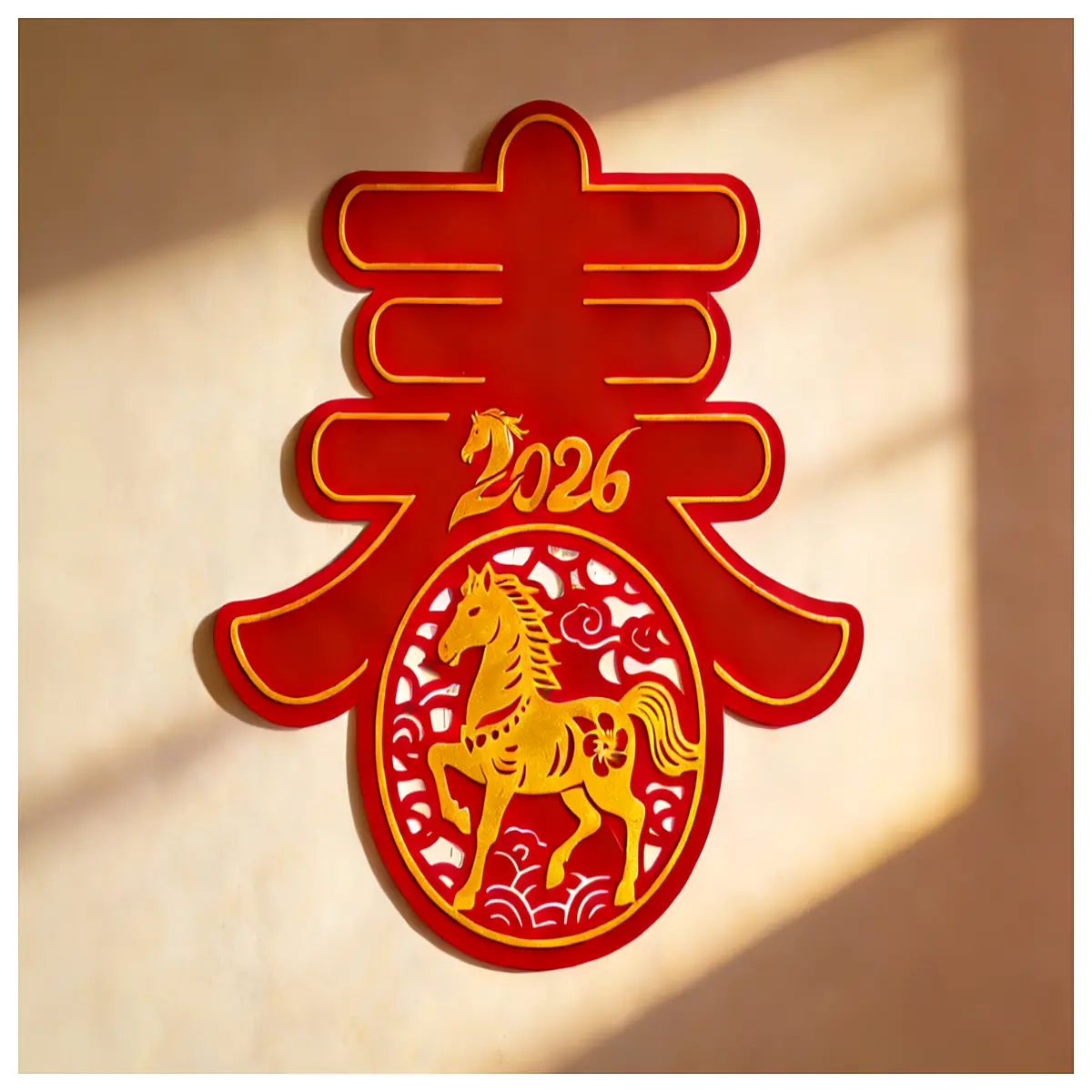 2026 Year of the Rabbit New Year Stickers Zodiac Lunar New Year Festive Wall Decals Decoration Paper Gift Spring Festival Decor
