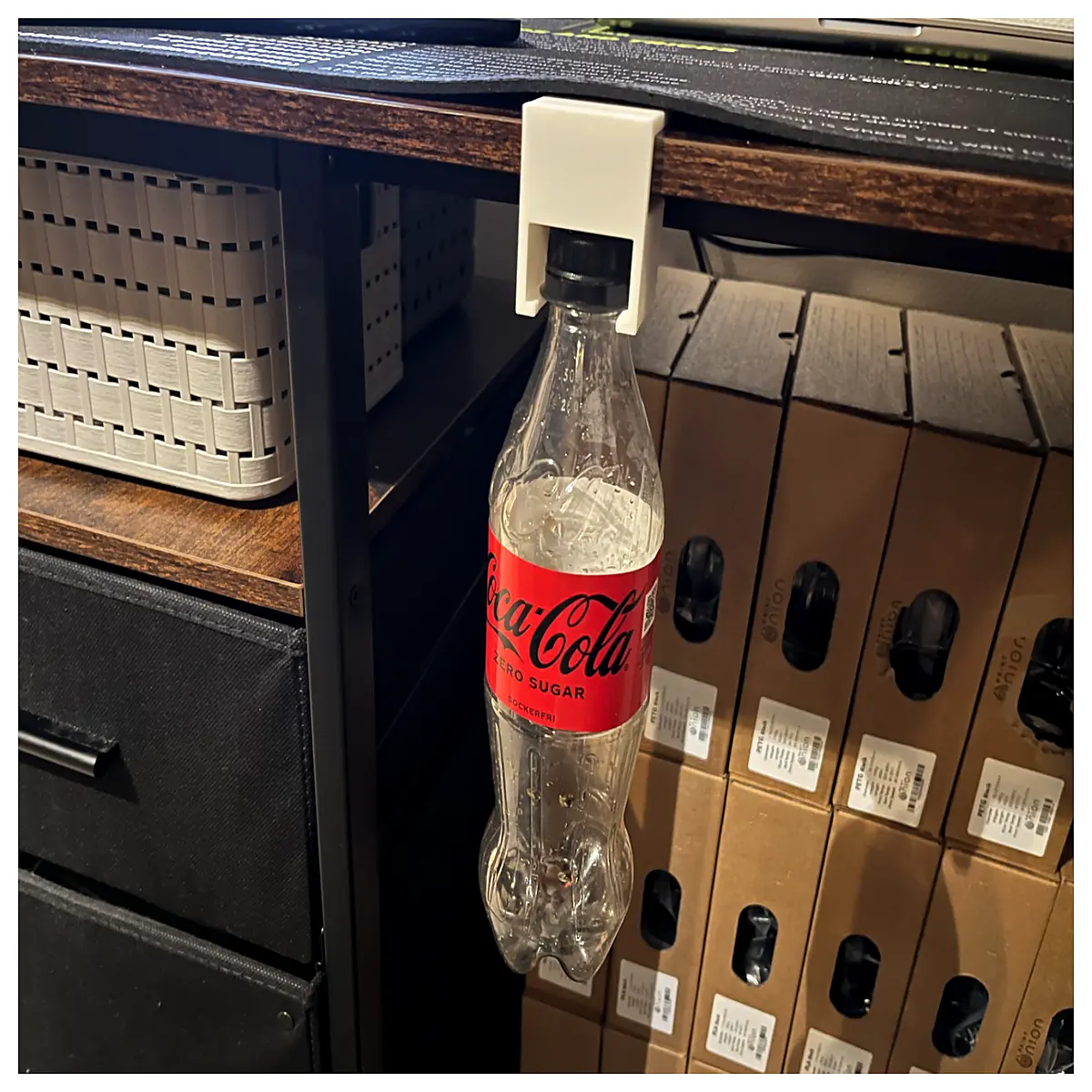 Bottle Holder Desk Stand Drink Can Stand Bottle Opener Desktop Organizer Lazy Person Gadget
