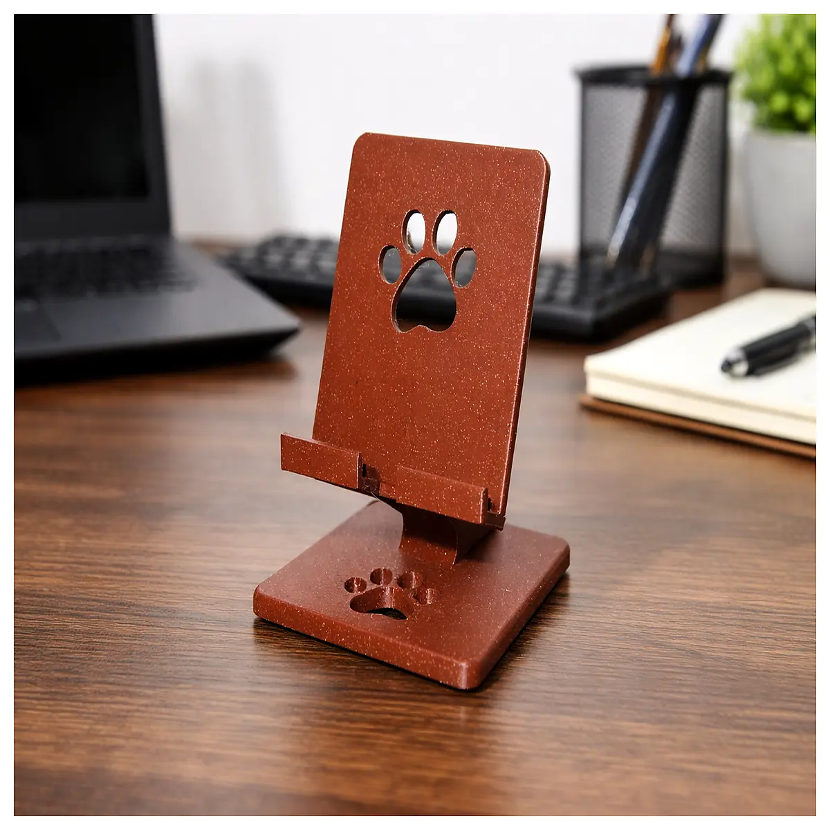 cute paw print phone desktop holder for tablet viewing angle adjustable non slip silicone grip