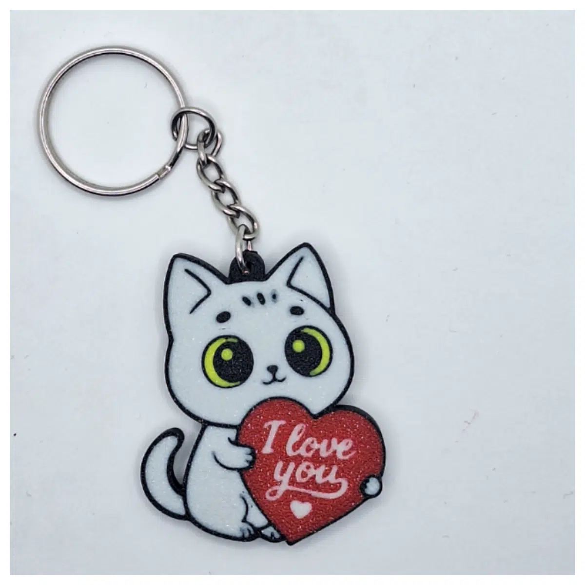 Shaped Mini Cat Charm Cute Kitten Keepsake Gift Keychain Lucky Charm Decoration Pet Memorial
