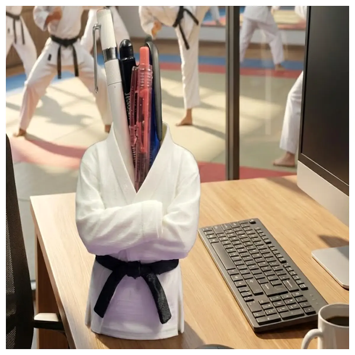 Desktop Zen Master Martial Arts Taoist Robe Pen Holder Kung Fu Training Equipment Practice Tools Pen Holder Desktop Decoration Kung Fu Enthusiast
