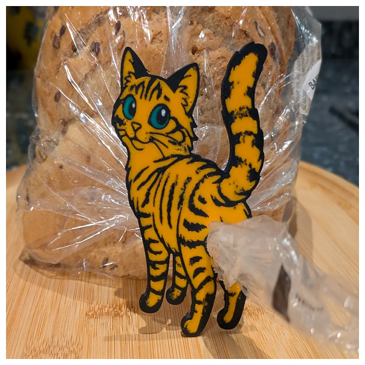 cute tabby cat bread clip bag sealer food storage fresh keeper kitchen gadget