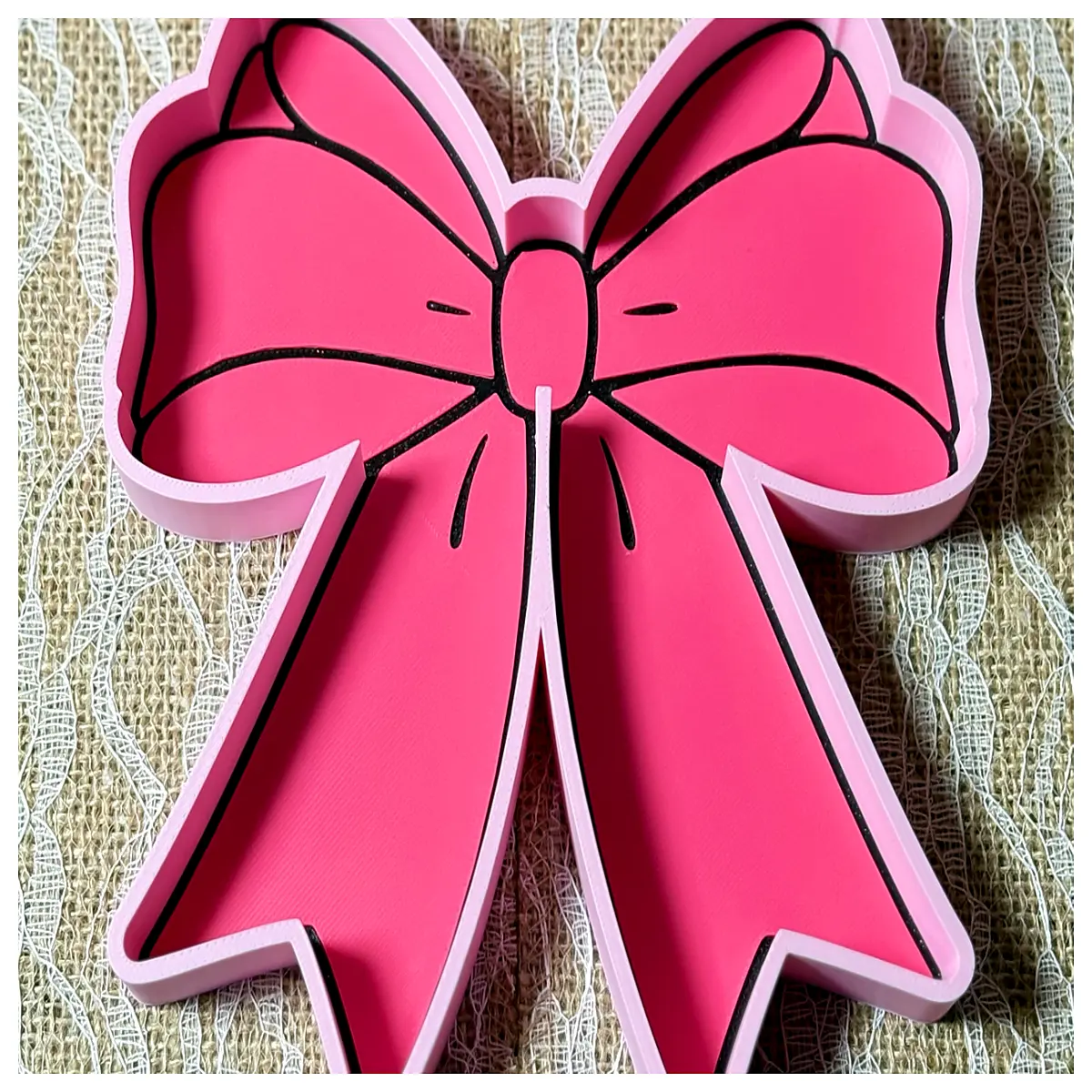 Girlish Bow Platform Jewelry Organizer Tray Jewelry Box Accessory Storage Her Small Jewelry Display