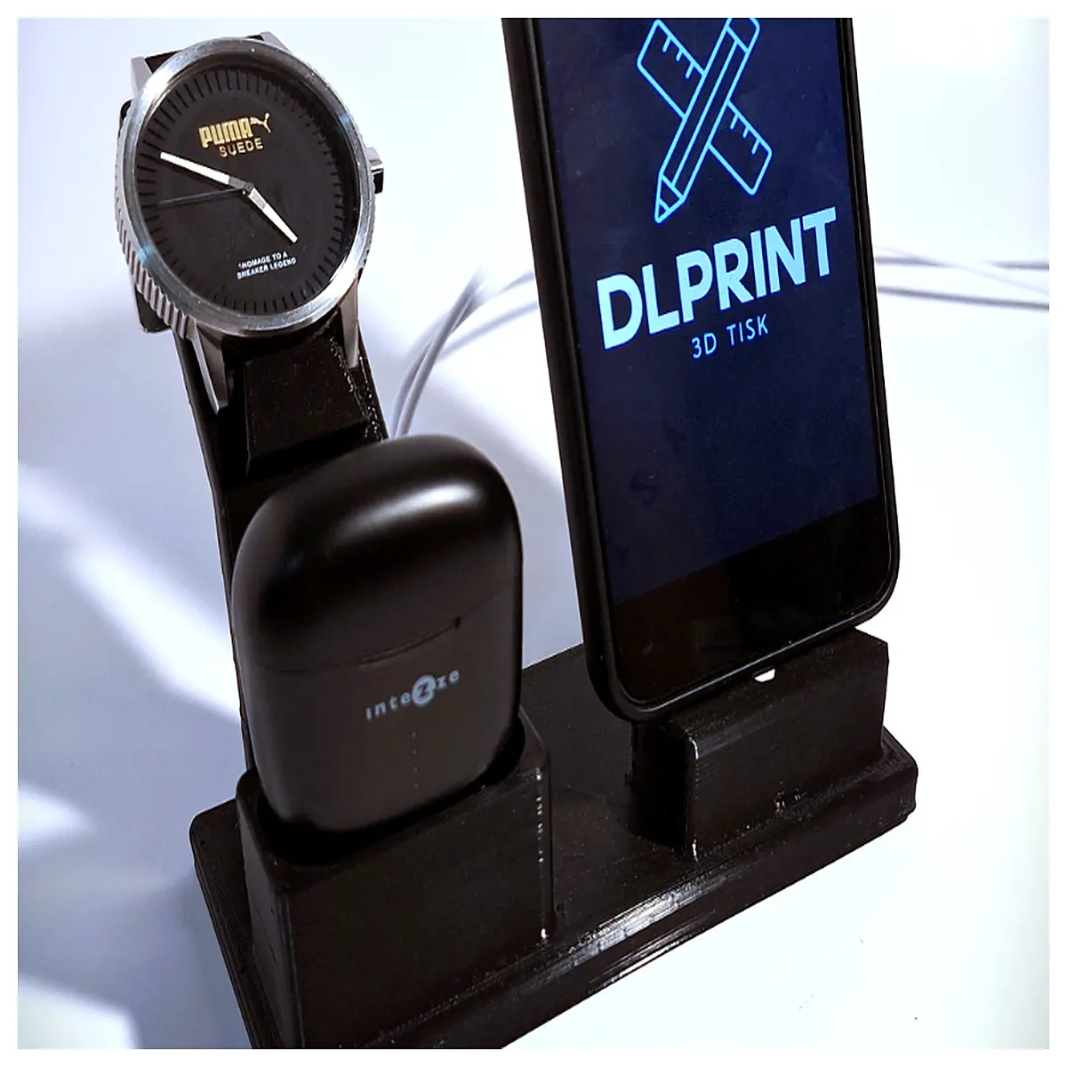 wooden desk organizer with wireless charging station multi port usb hub for phone tablet cable management box desktop storage caddy