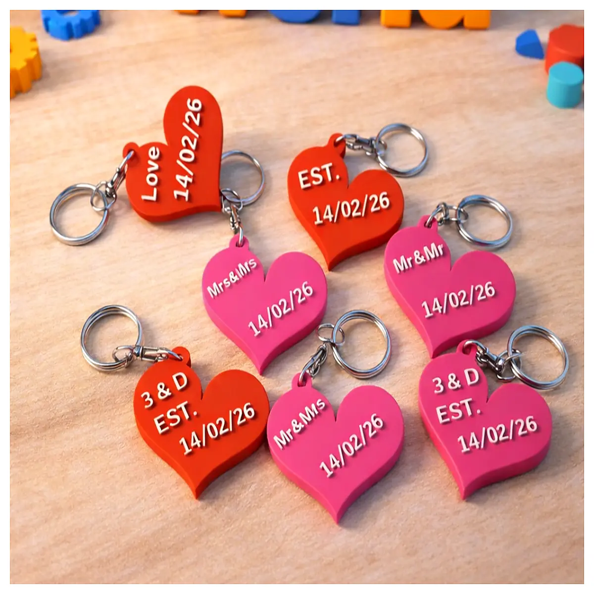 Valentine s Day Keychain Special Date Shape Keepsake Gift Anniversary Romantic
