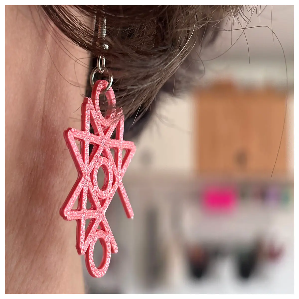 Toe Earrings Game Pattern Geometry Jewelry Desktop Toy Decorative Gift Novelty