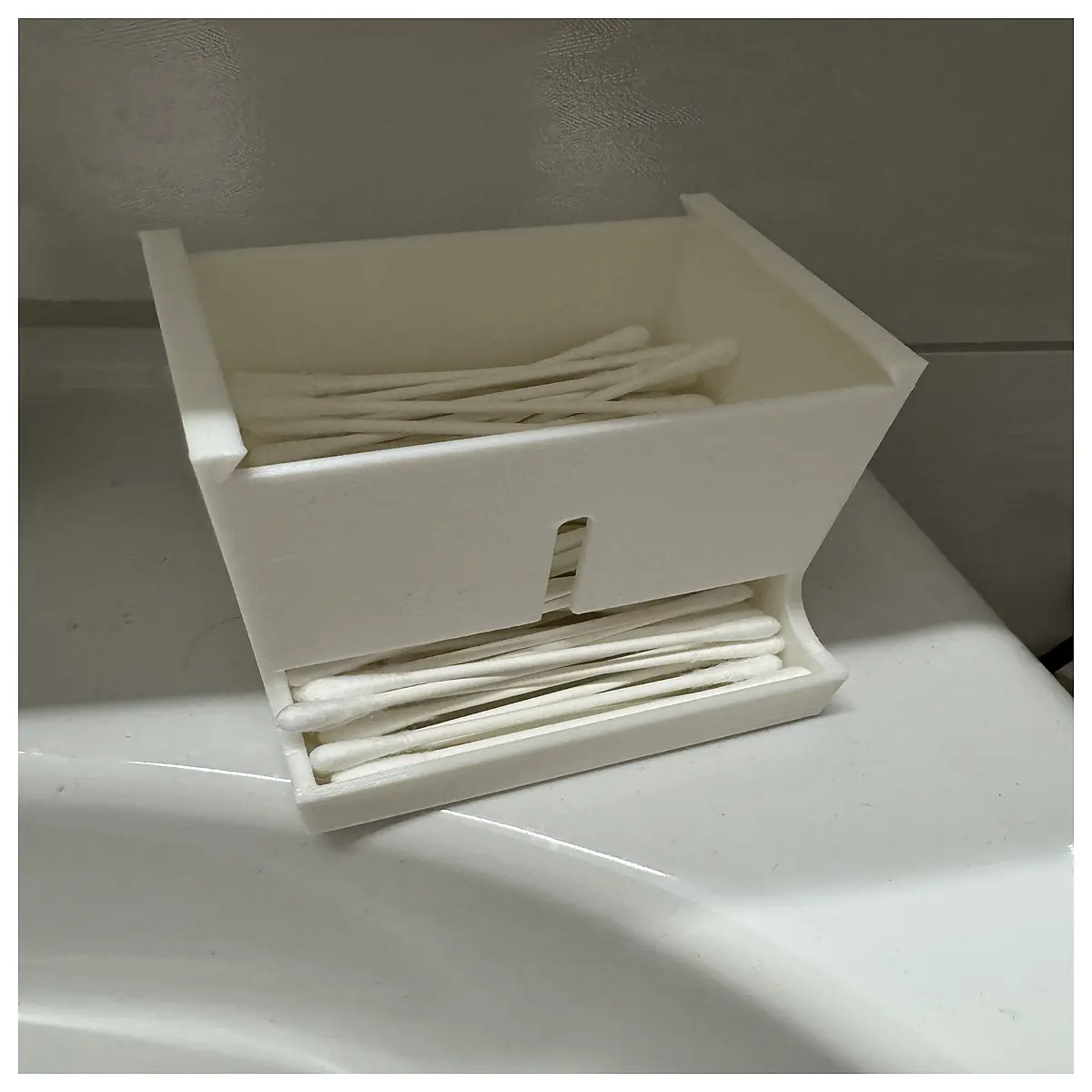 adhesive cotton swab holder box wall mounted dispenser for bathroom kitchen organization