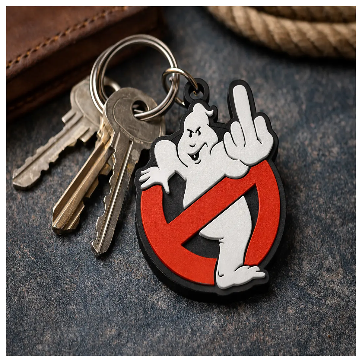 Ghostbusters Keychains Rough Gesture Charm Collectible Figure Roleplay Toy Keychain