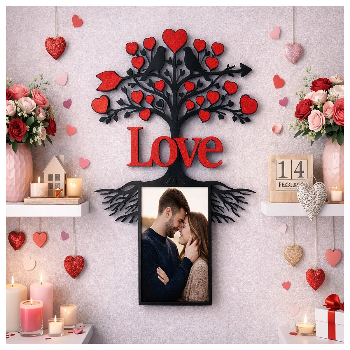 love tree photo frame wall decor romantic wedding parents couples sentimental anniversary present home office decoration