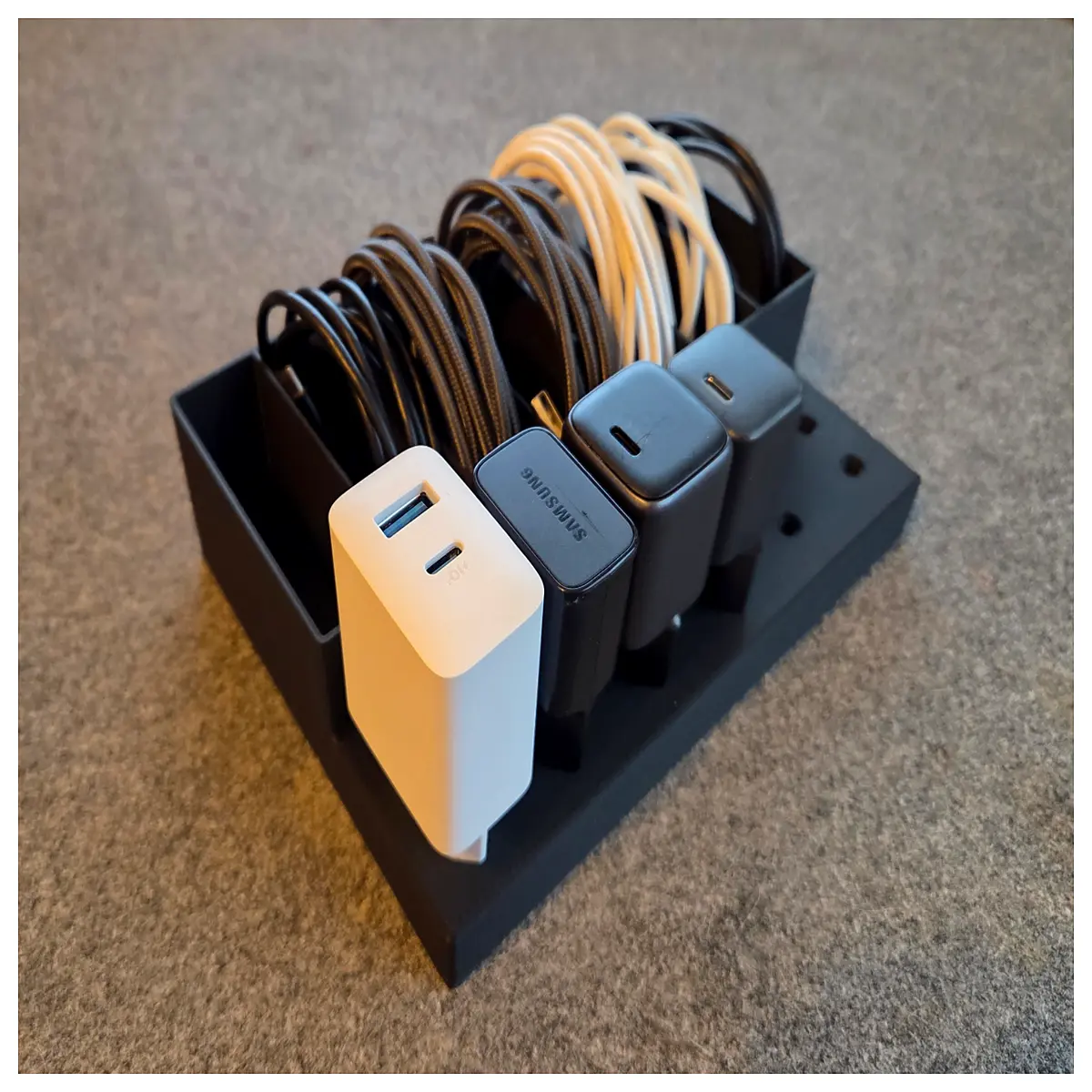 cable organizer box for chargers desktop wire management storage case travel tech accessory pouch