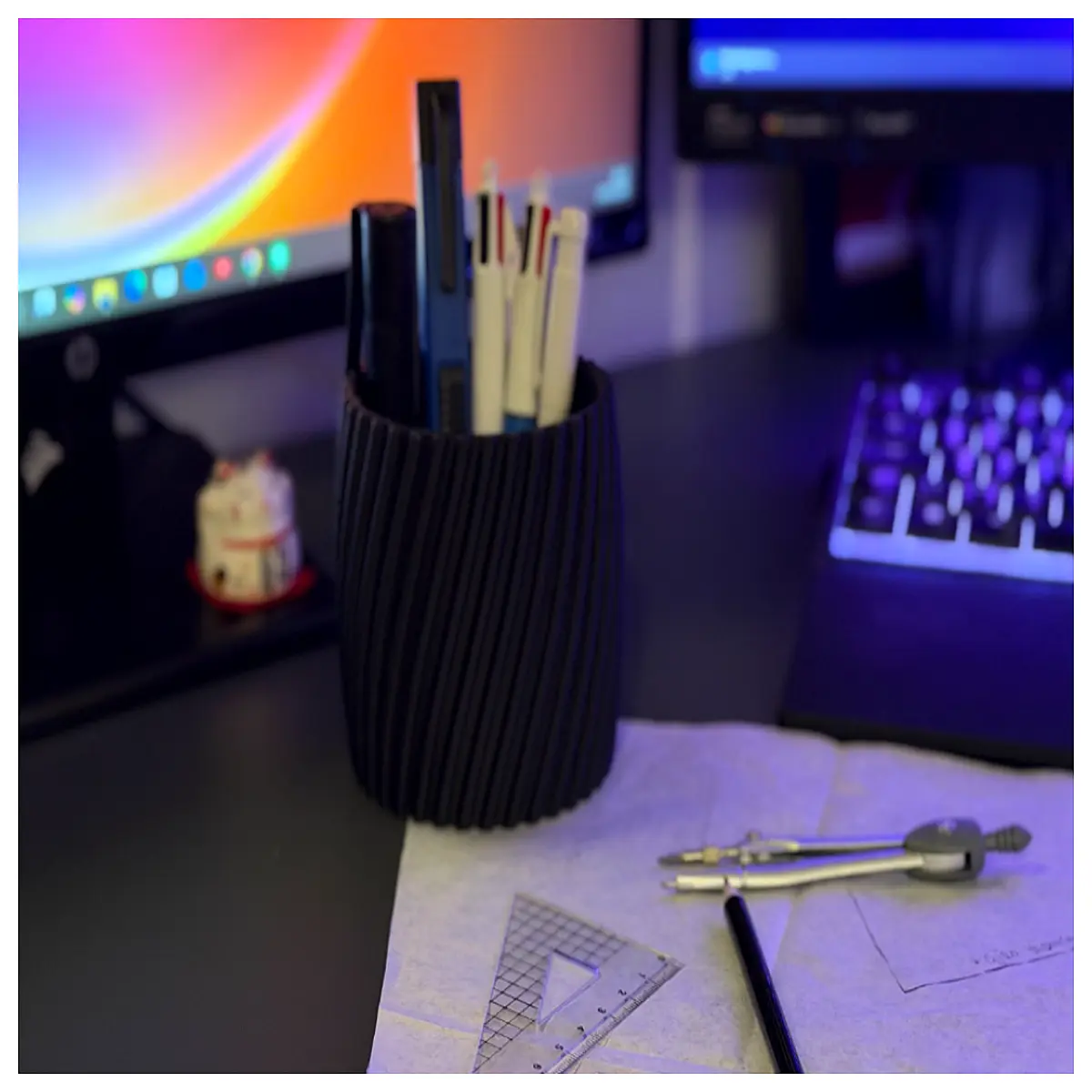 ceramic pen rest holder for desk office stationery organizer