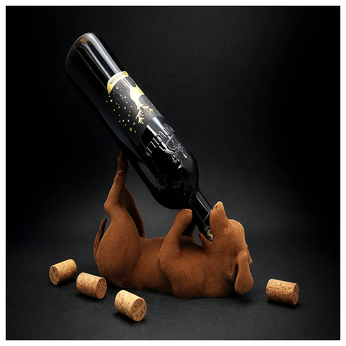 wine rack for dog lovers pet owner gifts wine bottle holder with puppy design funny dog mom dad present