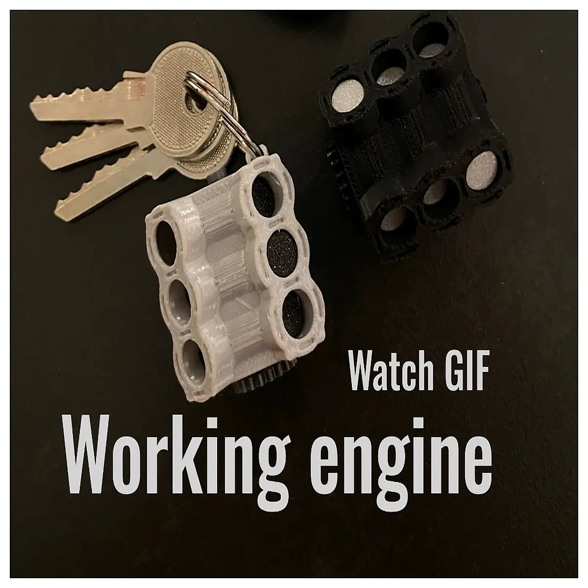 stress relief engine keychain fidget toy anti anxiety metal gear keyring for men women