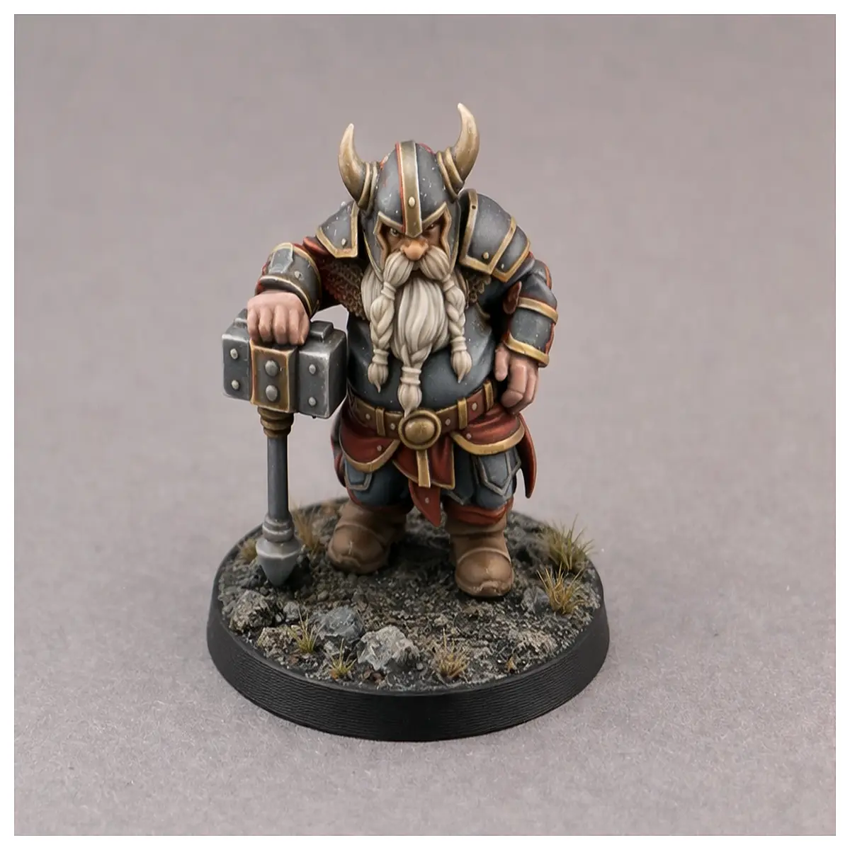 miniature dwarf guard figurine collectible resin statue for shelf fantasy rpg accessory