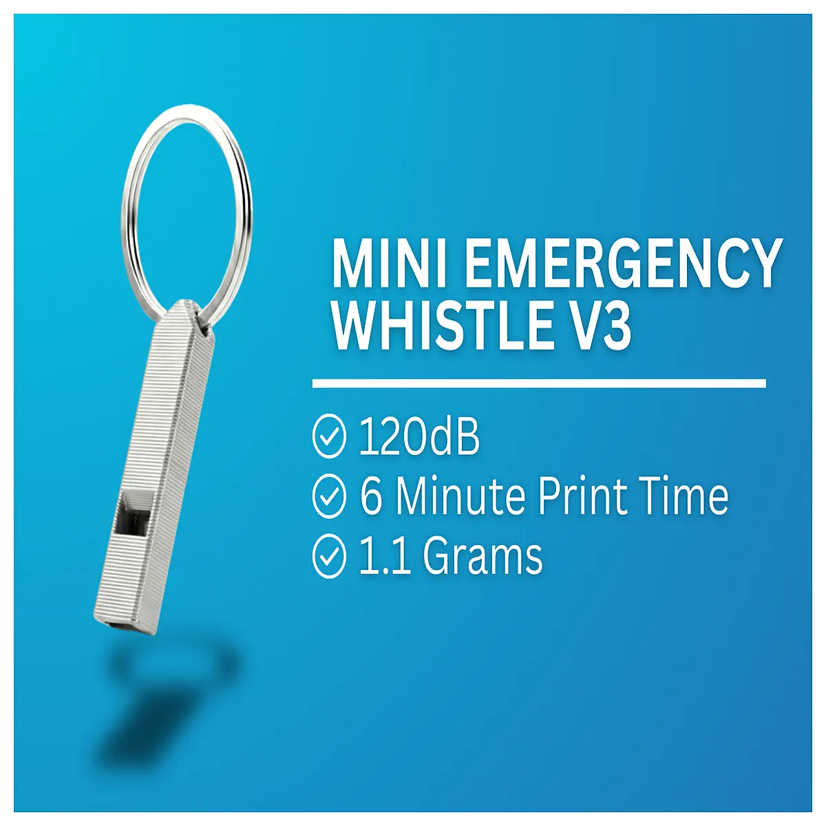 mini emergency whistle v3 compact survival gear camping hiking safety alarm keychain