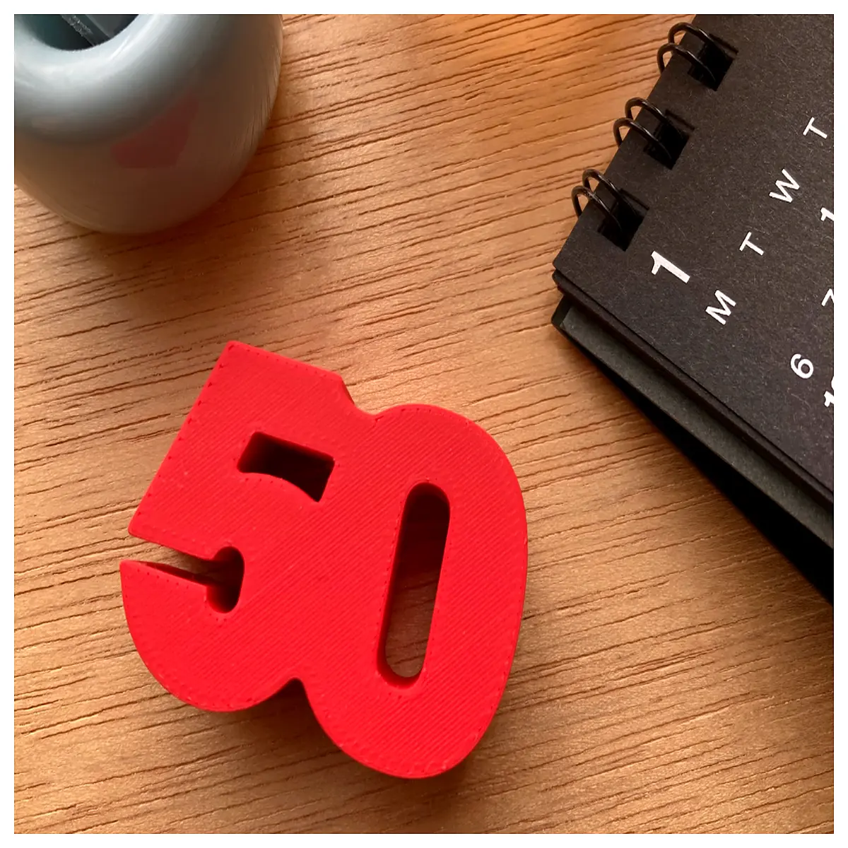 Great Red 50th Anniversary Desktop Decoration 50th Anniversary Celebration Gift Red Desktop Ornament Anniversary Decor