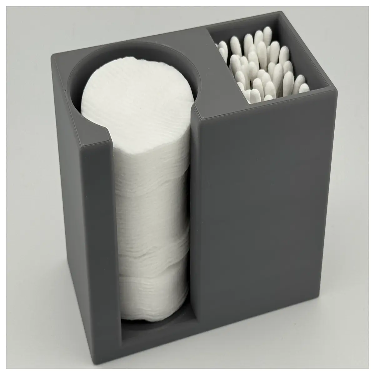 bathroom cotton pad and q tip organizer holder for vanity counter storage