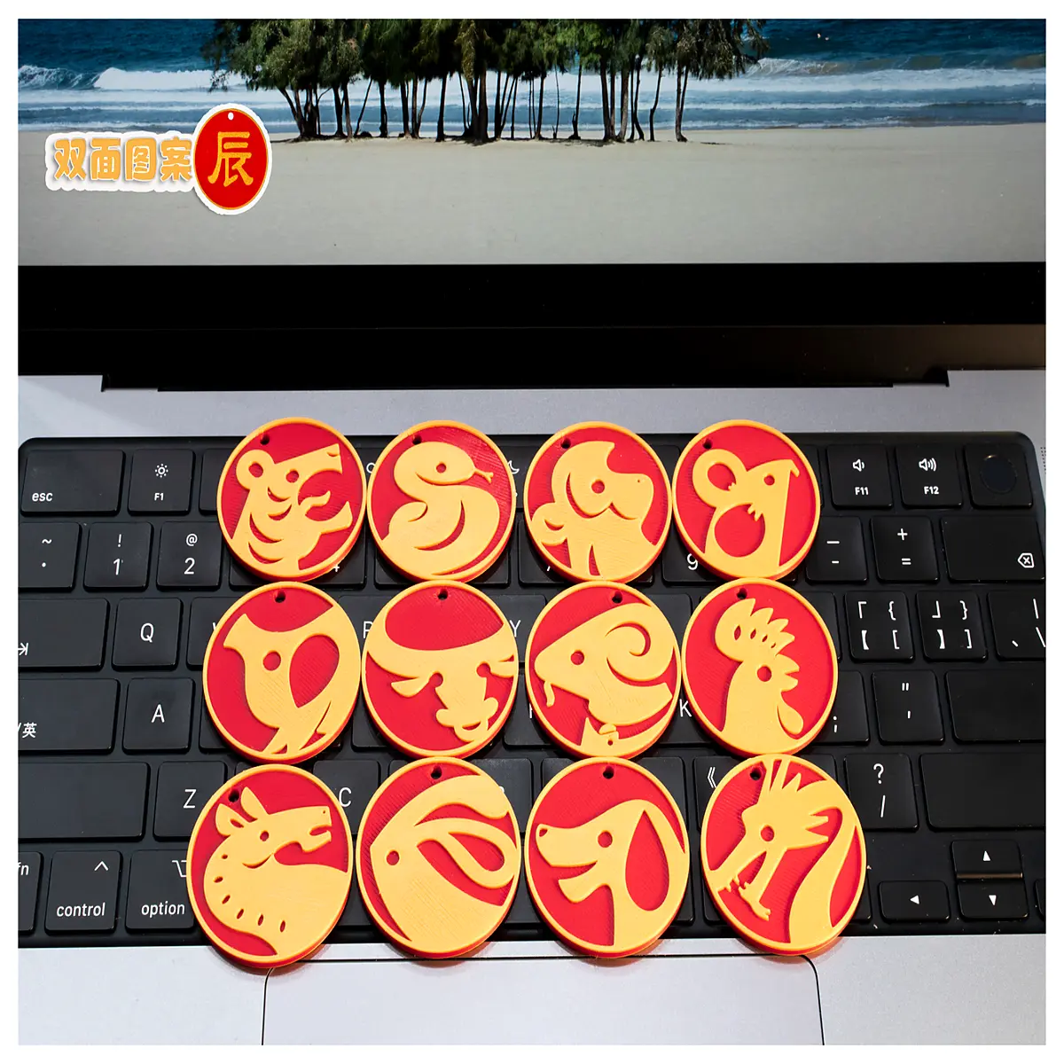 Zodiac Fridge Magnets Simple Symbolic Double Sided Stickers Cute Cartoon Decoration Birthday Gift New Year Ornament