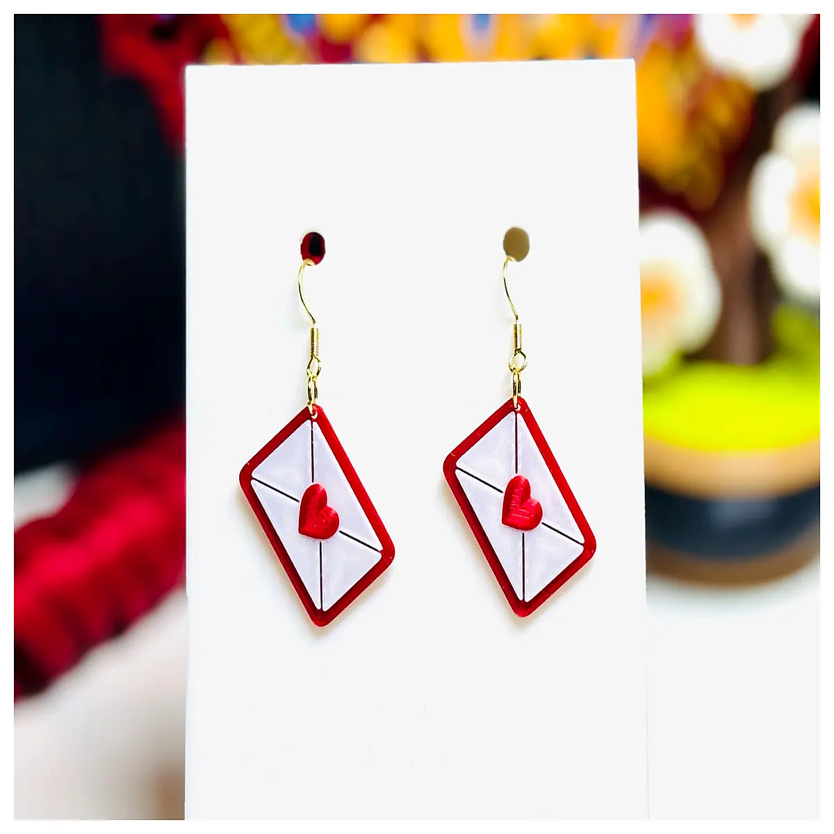 Love Letter Earrings Women s Style Romantic Gift Jewelry Elegant Accessories Wearing Emotions Remembrance