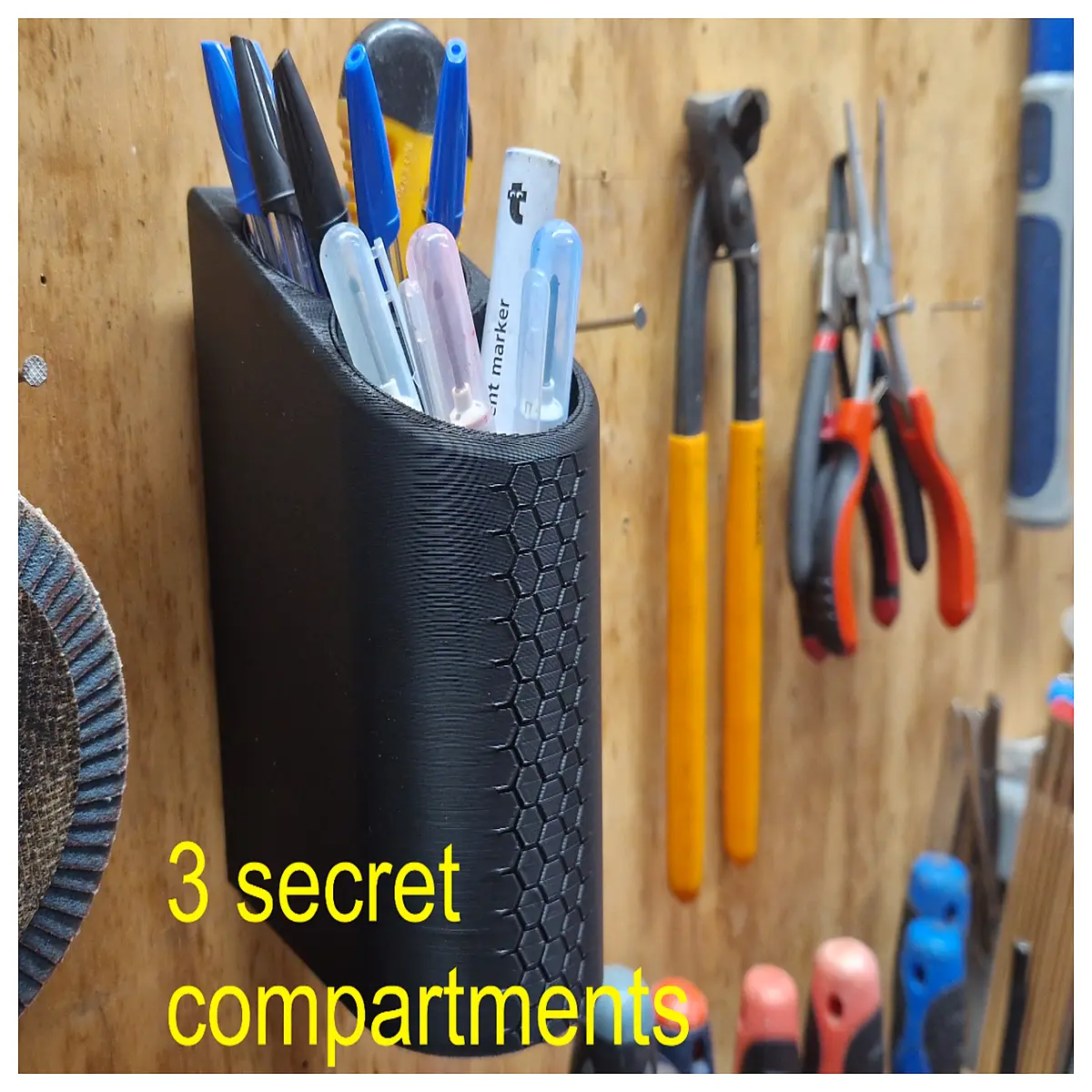 Hidden Compartment Pen Holder Concealed Storage Secret Space Desk Organizer Office Supplies Multi Layered Holder