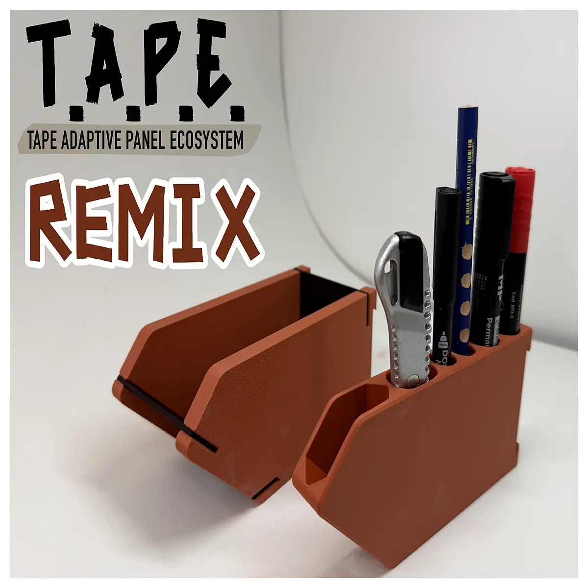 washi tape desk organizer pen holder storage box aesthetic stationery caddy for office supplies