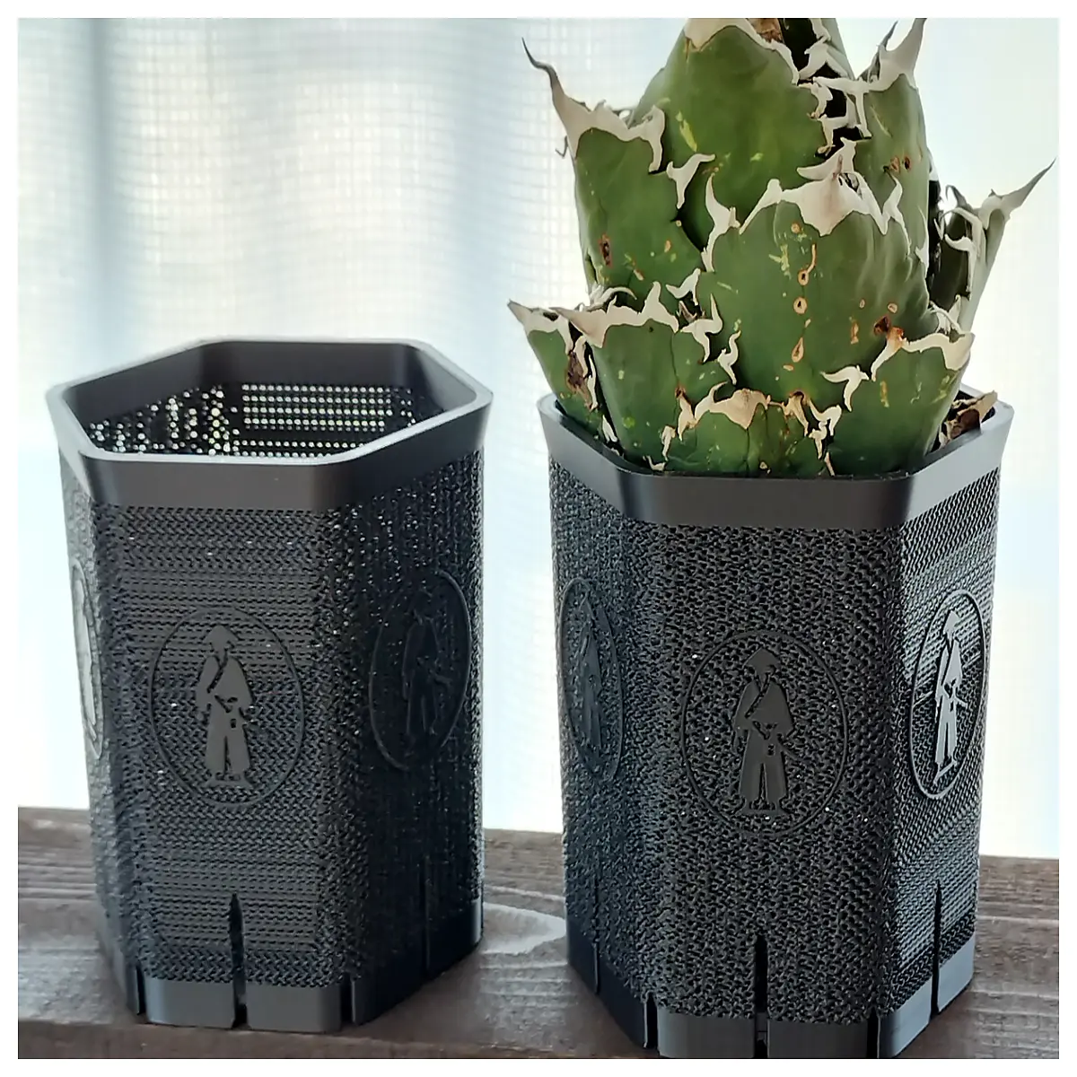 hexagonal terracotta planter pot 4 inch grid texture for agave succulents home decor