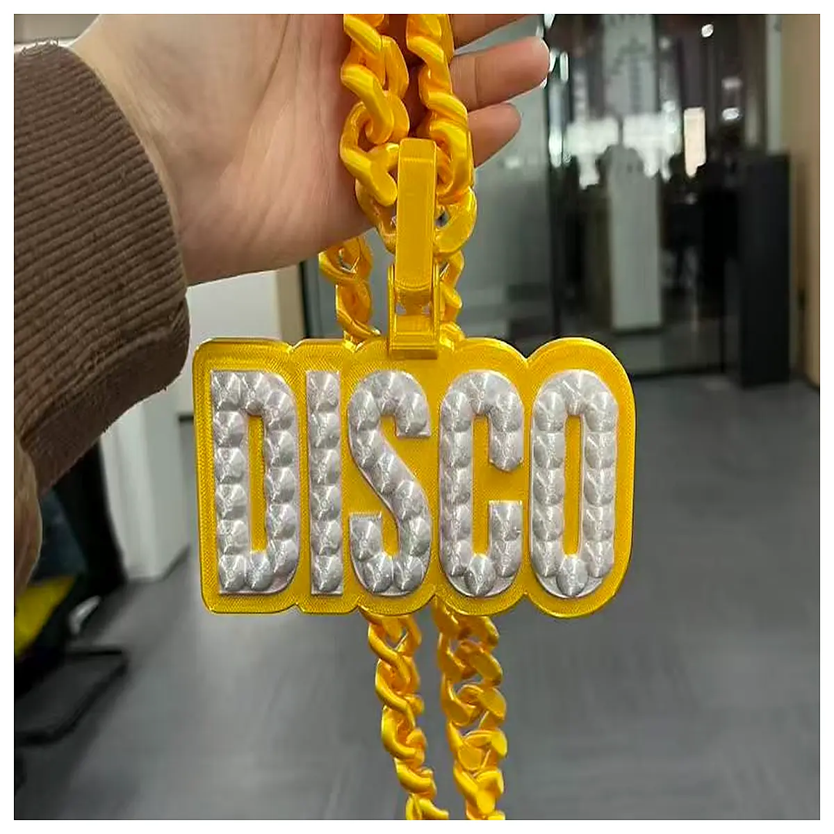 Disco Gold Chain Necklace Women s Disco Necklace Shining Golden Party Necklace Ballgown Accessories Disco Accessories