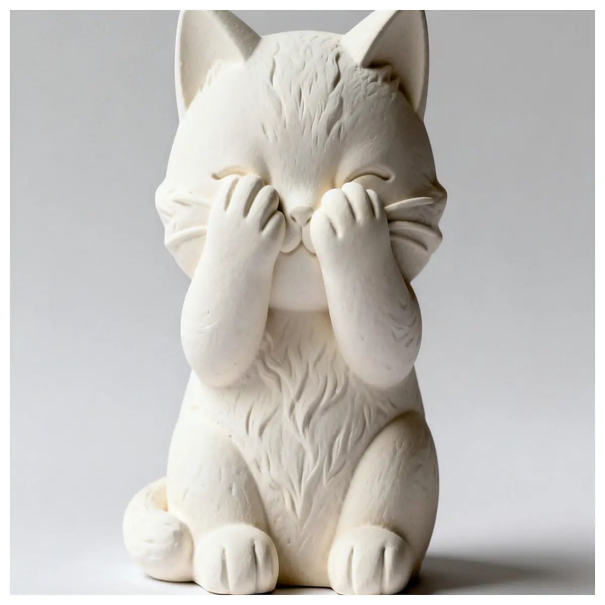 cute cat statue figurine for home decor shelf gift small animal sculpture resin art