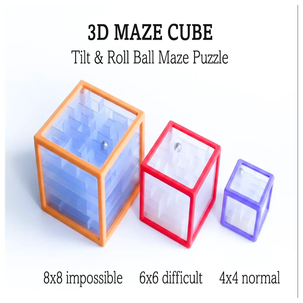 3D Maze Cube Transparent Puzzle Brain Teaser Challenge Thinking Spatial Puzzle Fun Game