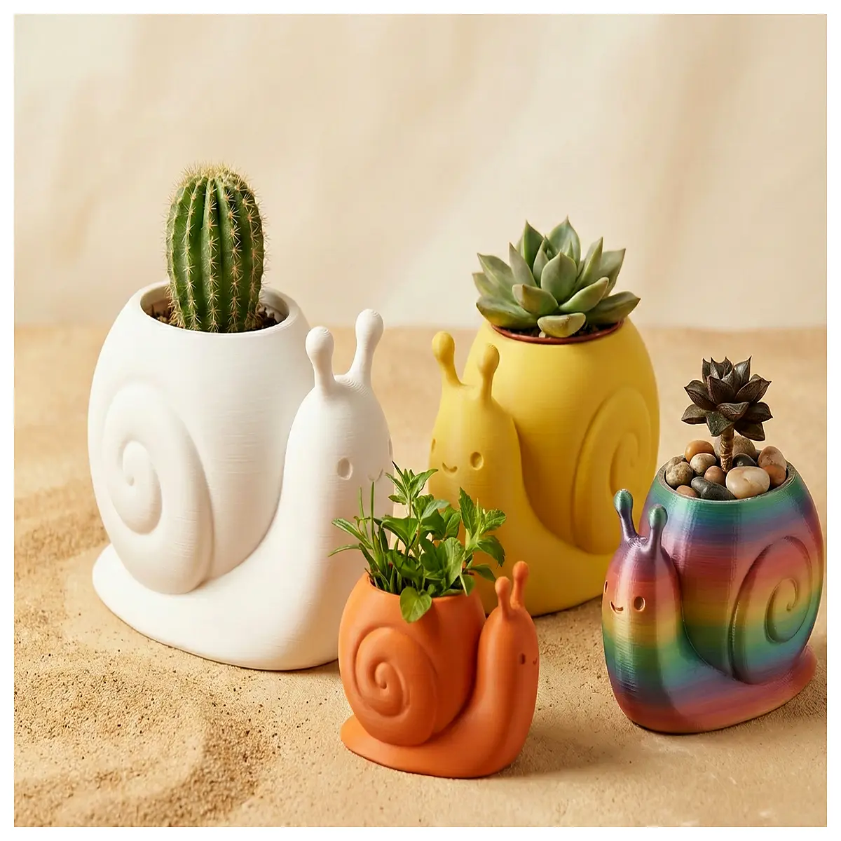 cute snail planter for indoor desk plants modern succulent pot whimsical garden decor