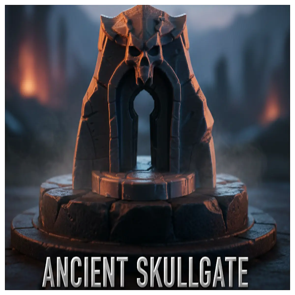 3D Printable Skeleton Gate STL File Ancient Tomb Model Archaeology Decoration Scene Building Game Props