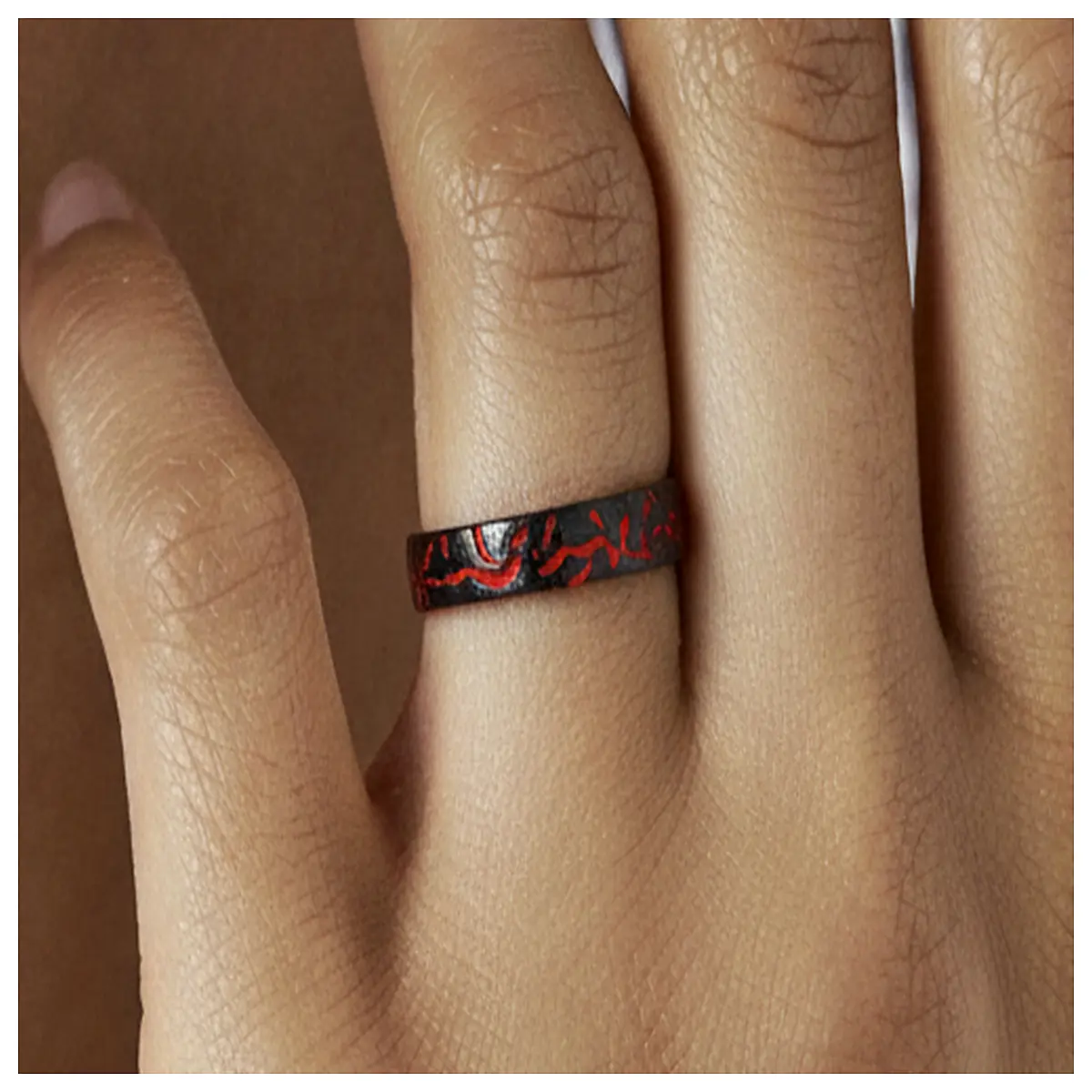 Lava Ring Volcanic Stone Ring Couples Engagement Ring Love Jewelry Gift Romantic Present Natural Gemstone