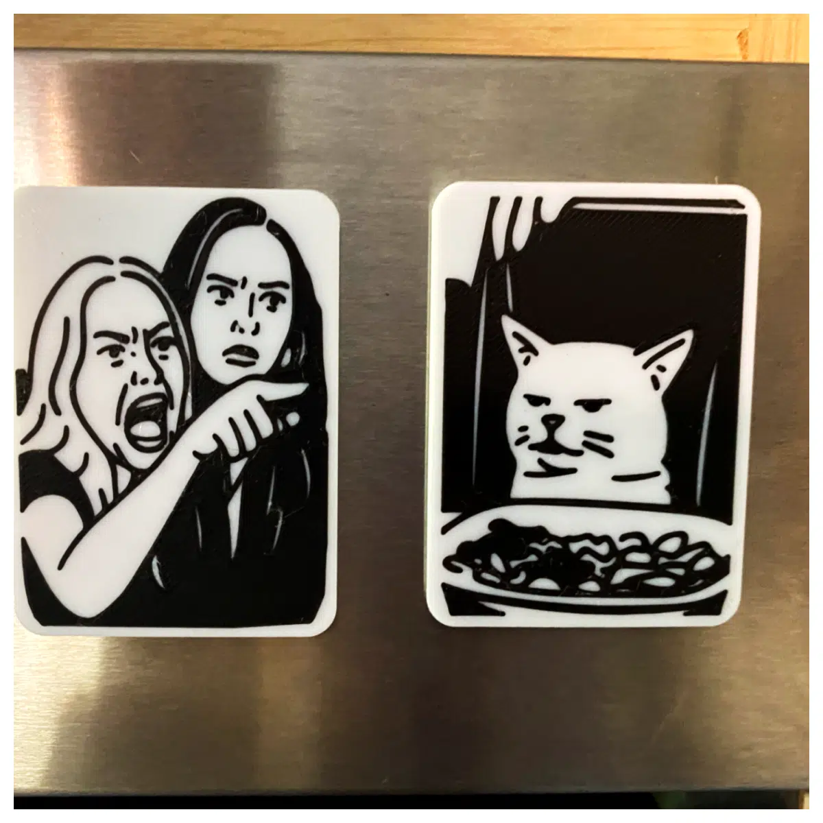 Woman Screaming at Cat Magnet Funny Meme Fridge Magnet Pet Decoration Girls Cute Accessory