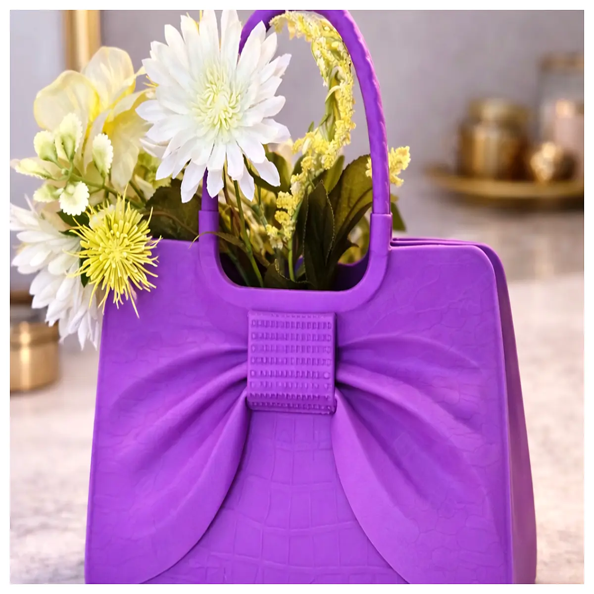 Bow Handbag Decoration Luxurious Planter Display Organizer Tools Elegant Home Accessories Flower Pot Decoration Bag Accessories Storage Organizer
