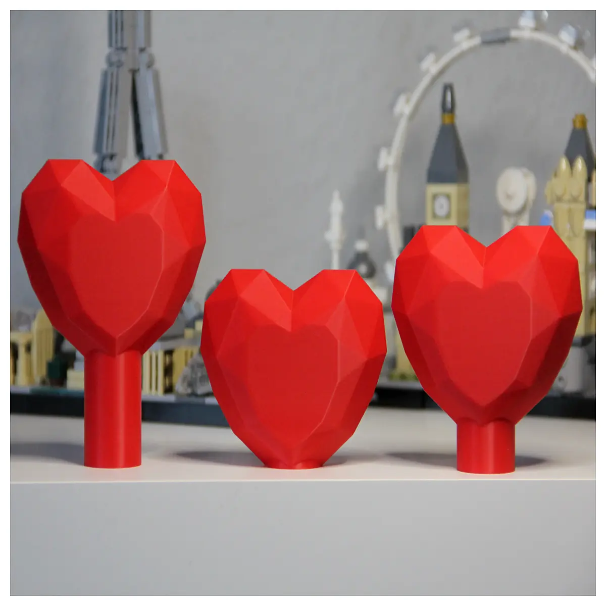 Low Poly Valentine s 3 Versions Download 3D Model for Decoration Gift Scene Design