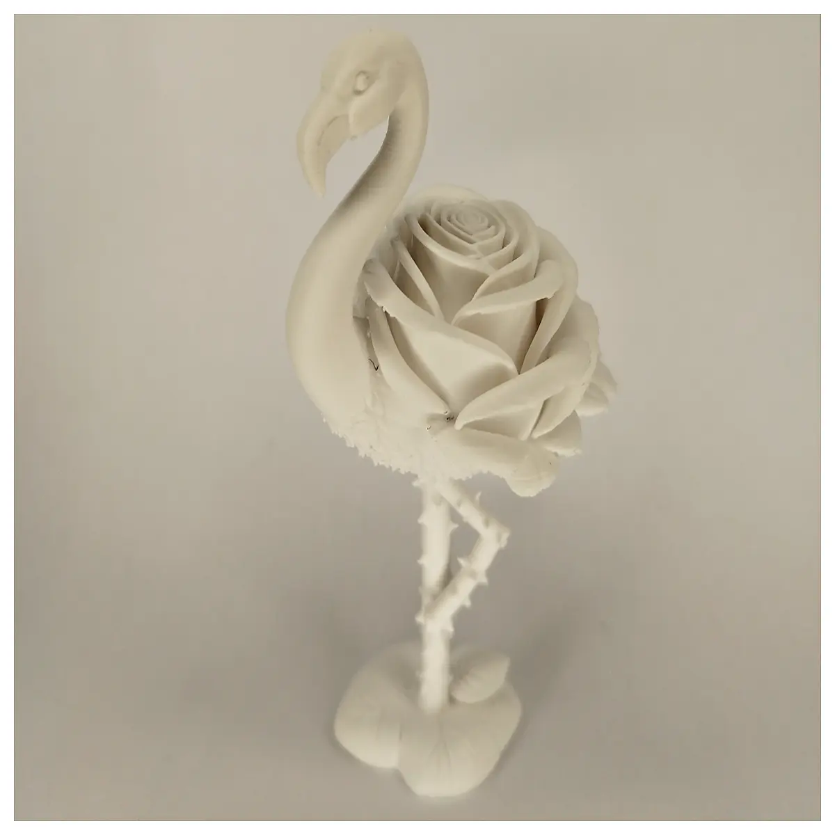 Valentine s Day Flamingos Sculpture Romantic Bird Figurine Floral Decoration Love Gift Festive Ornament