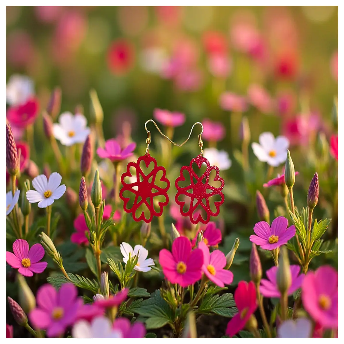 Shaped Earrings Women Romantic Flower Jewelry Elegant Gift Accessories Ear Studs Wearing Love Decor