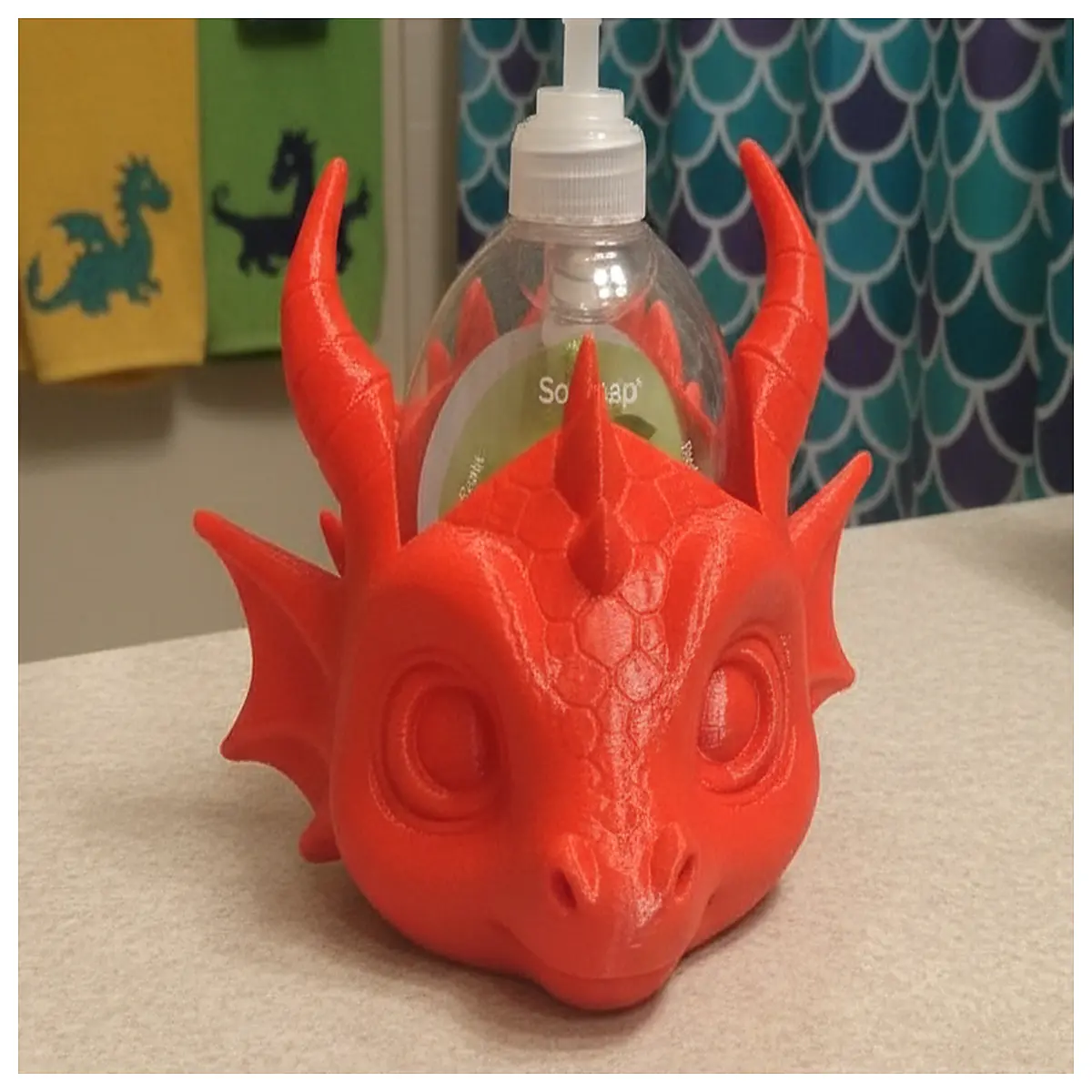 cute baby dragon soap dispenser pump for kids bathroom sink anti clog child safe liquid soap bottle top