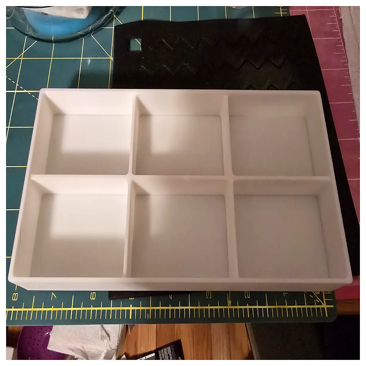 6 compartment desk organizer tray for cosmetics jewelry office supplies storage box 201x101x26mm