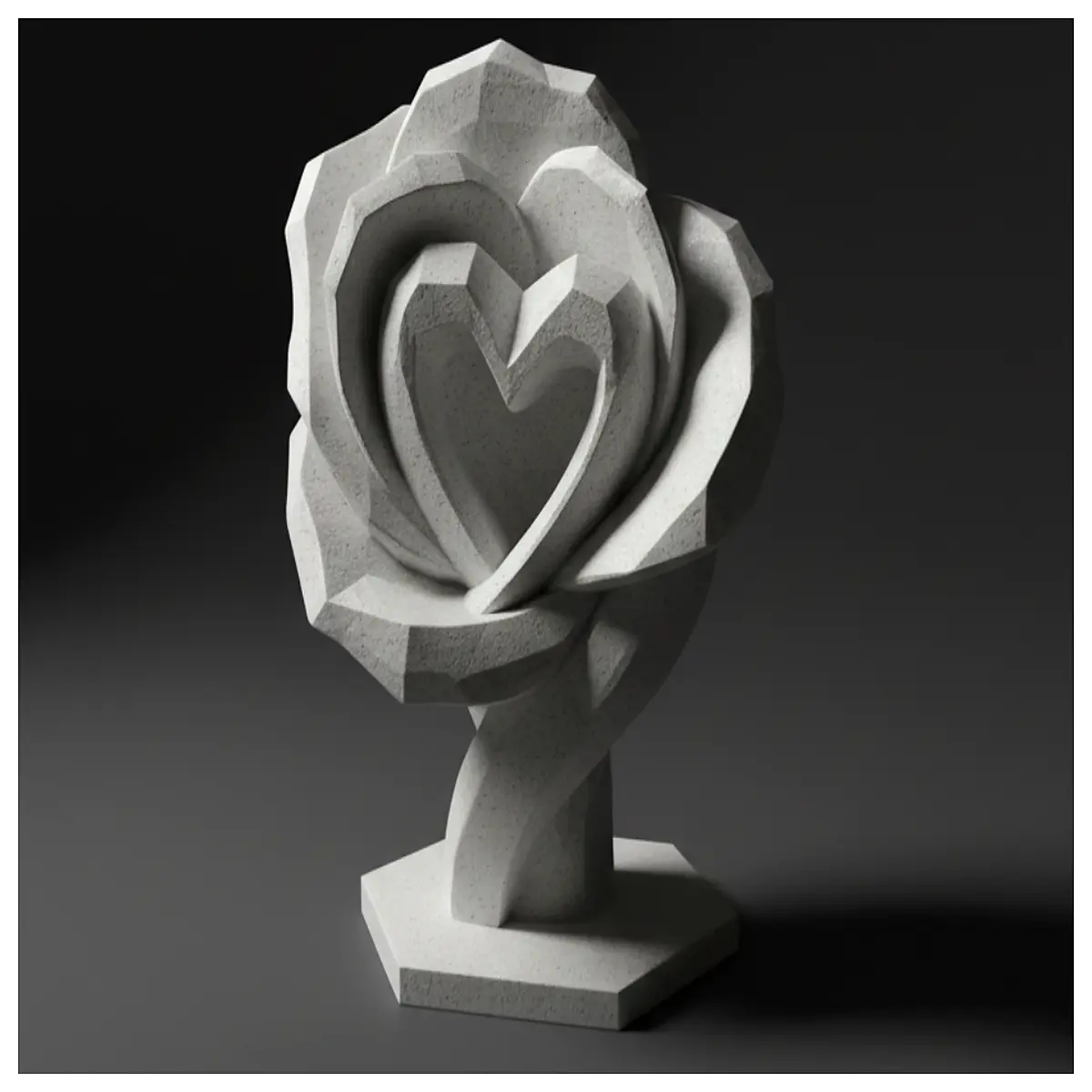 Shaped Rose Forever Flower 3D Model Low Poly Simulation Flower Decoration Gift Creative Home Decor