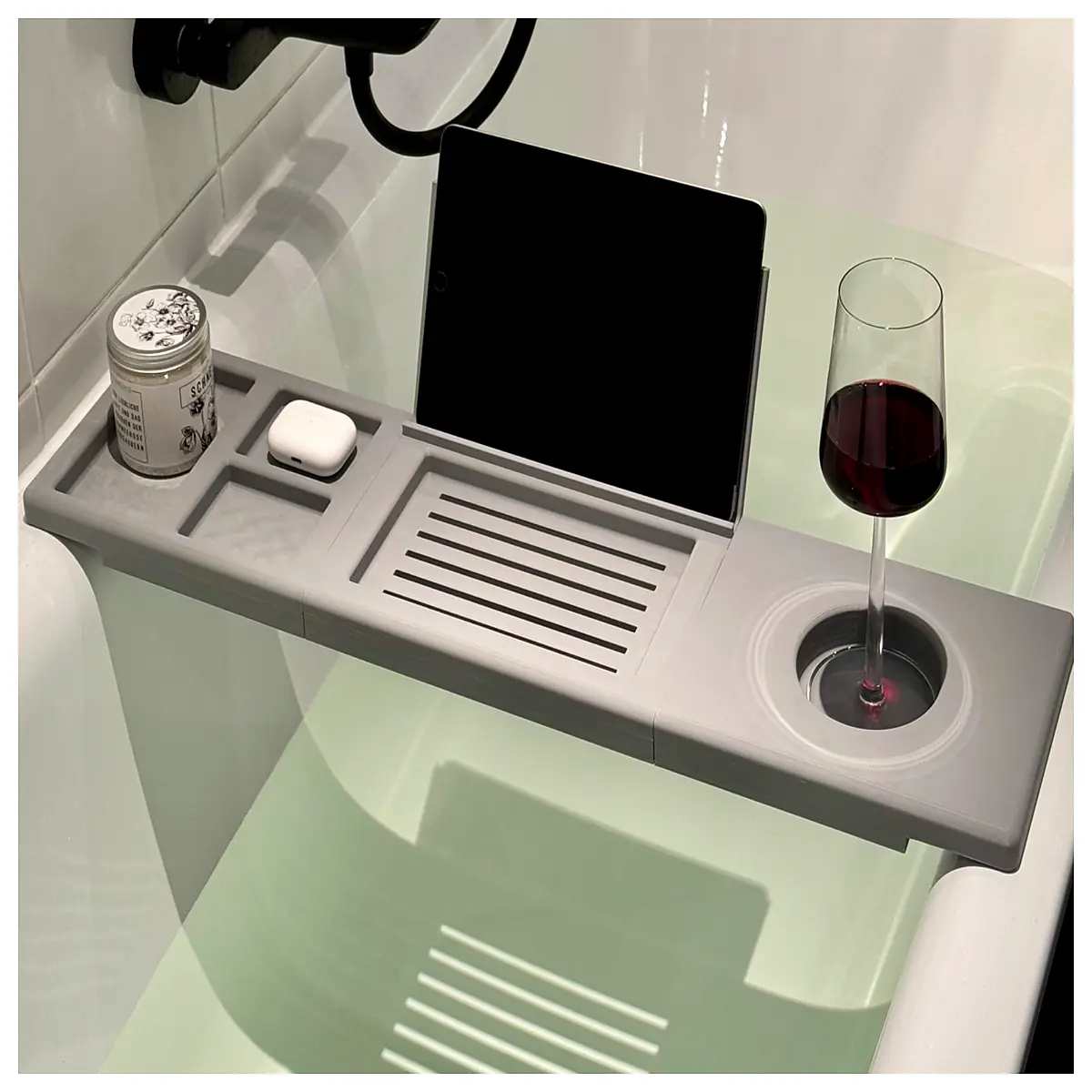 Bathtub Shelf 70cm Flat Bracket Cup Holder Storage Rack Bath Accessories Space Saving