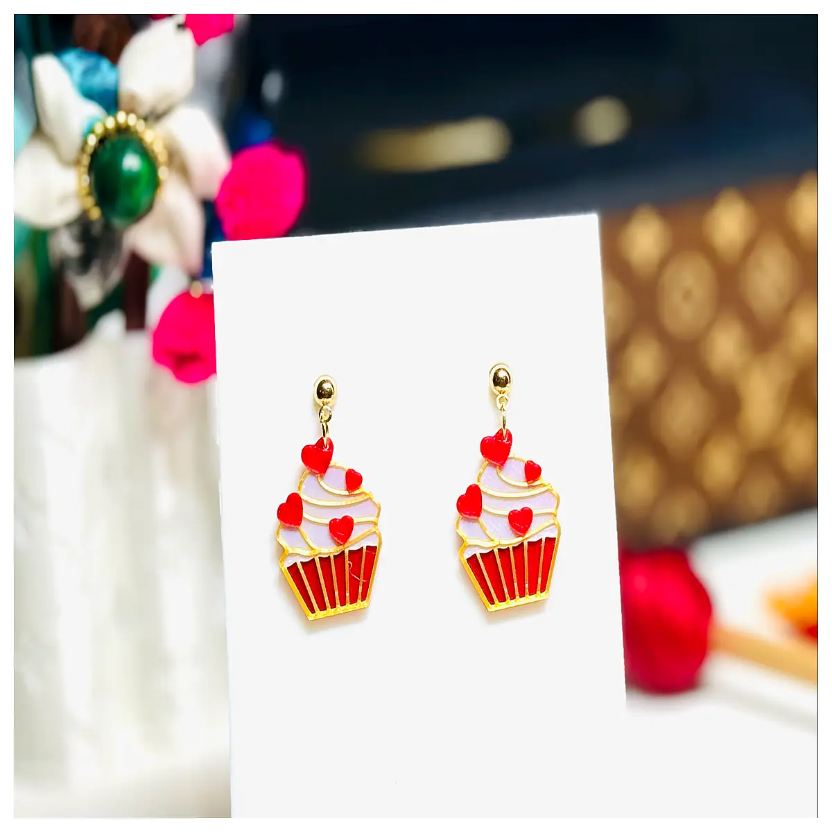 Cupcake Earrings Women s Cute Sweet Earring Jewelry Girl Gift Cake Design Stud Earrings Fashion Accessories